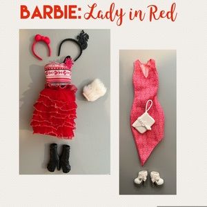 Barbie 2 clothing sets - lady in red